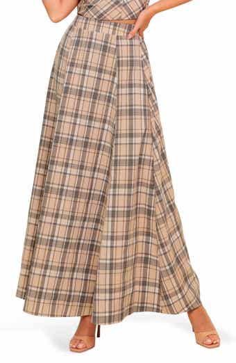 Plaid Two-Piece Maxi Skirt Set