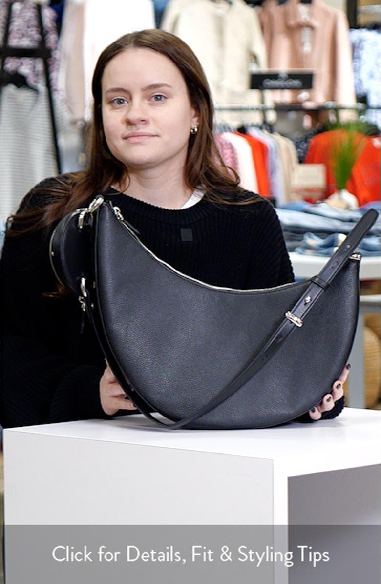 large duo pebbled leather crossbody bag, sales video thumbnail