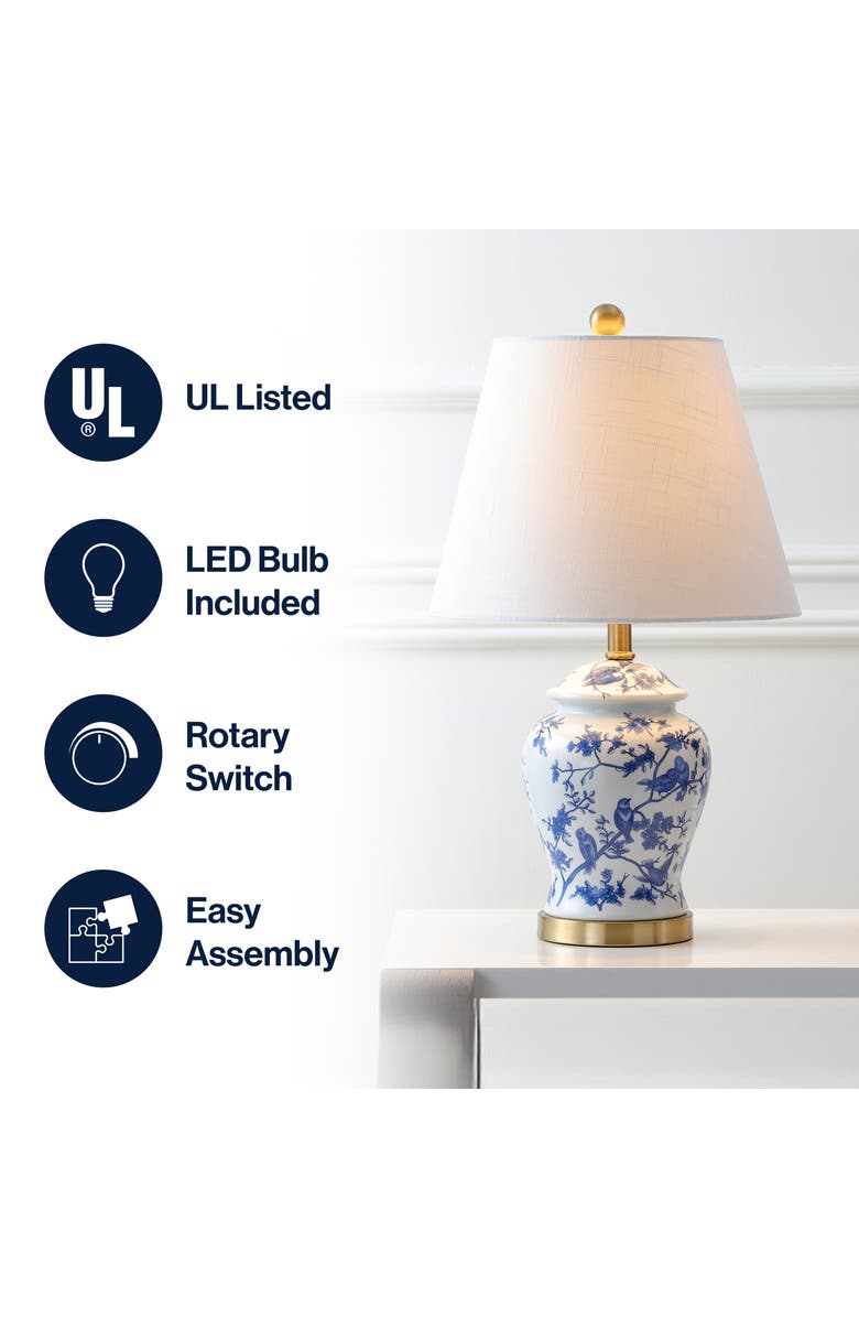 JONATHAN Y Penelope Chinoiserie Classic LED Table Lamp, Alternate, color, Blue/White
