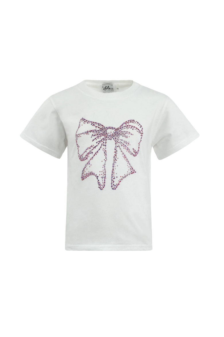 Crystal Bow T-shirt, Main, color, White