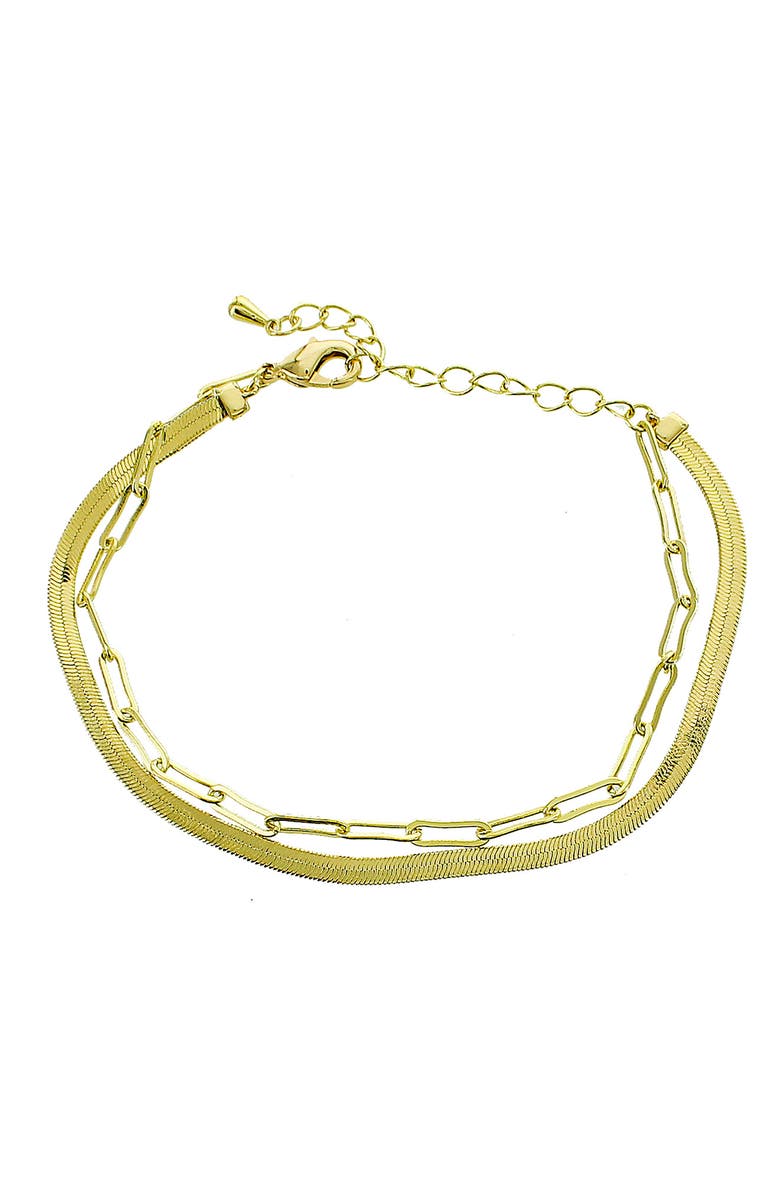 Panacea Two Row Herringbone Chain Bracelet, Main, color, 
