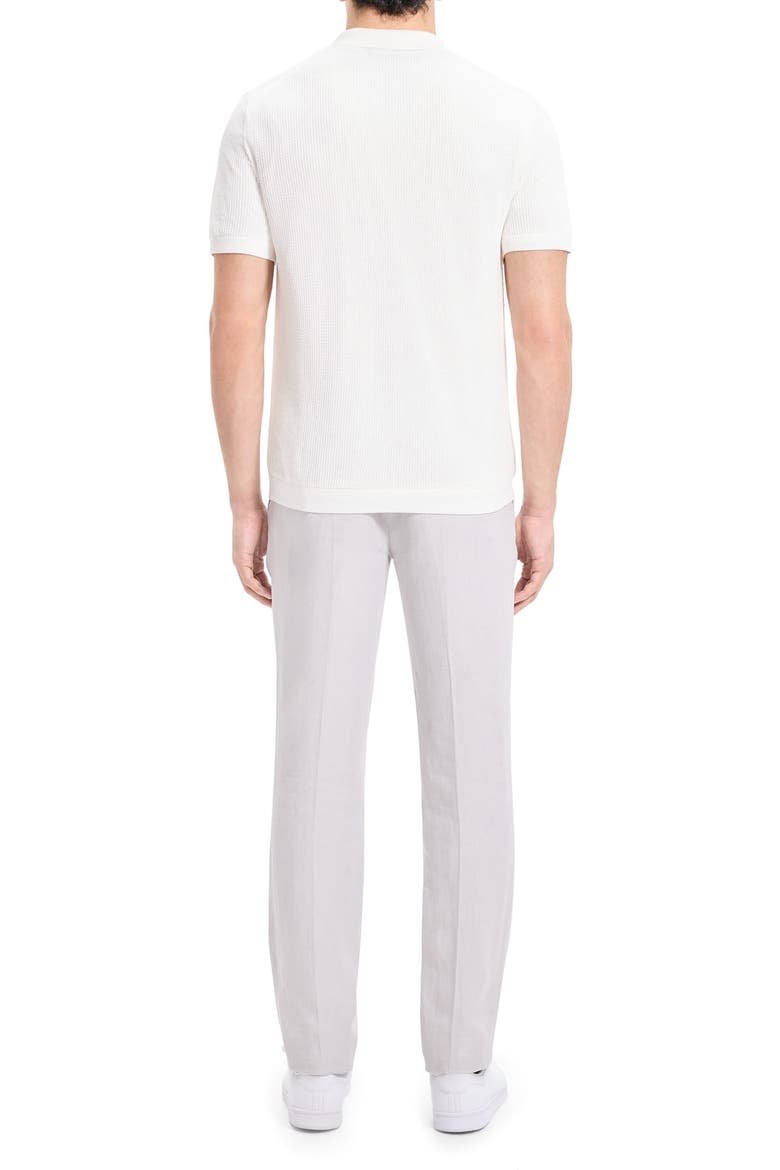 Cairn Short Sleeve Button-Up Cotton Blend Sweater, Alternate, color, IVORY