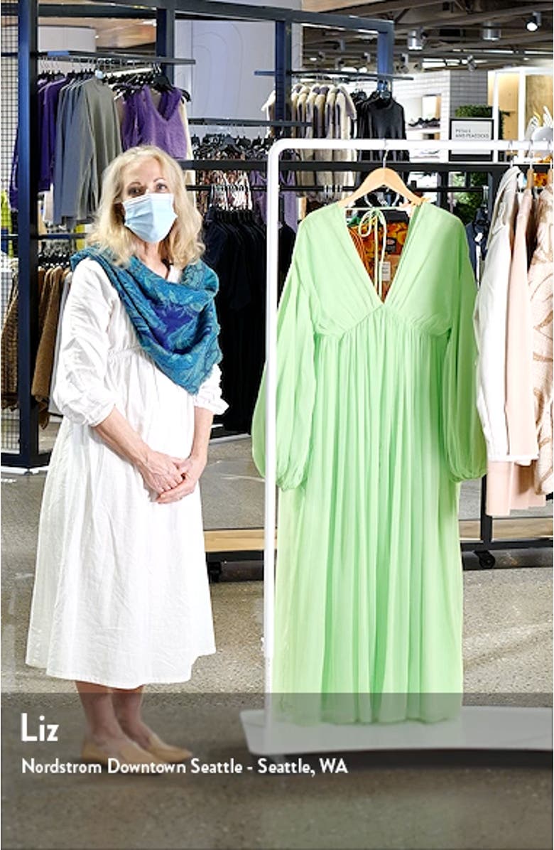 Deep V-Neck Long Sleeve Midi Dress, sales video thumbnail