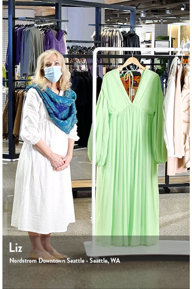 Deep V-Neck Long Sleeve Midi Dress video