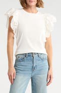 Joie Embroidered Cap Sleeve Top