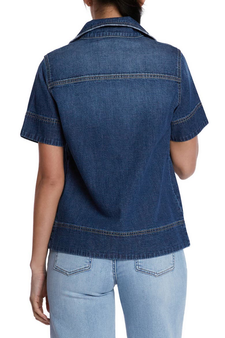 Denim Bowling Shirt, Alternate, color, BAHAMA BLUE