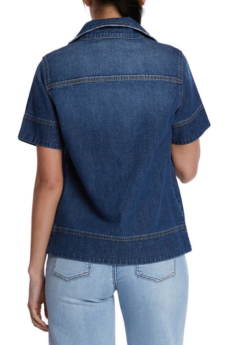 Wash Lab Denim Denim Bowling Shirt, Alternate, color, Bahama Blue