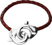 UNODE50 Brown Leather Strap with Interlocking Carabiner Detail