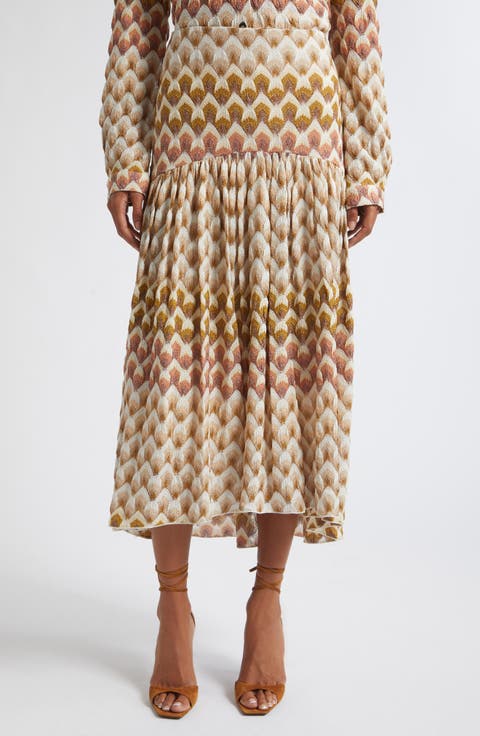 Metallic Raschel Knit Skirt
