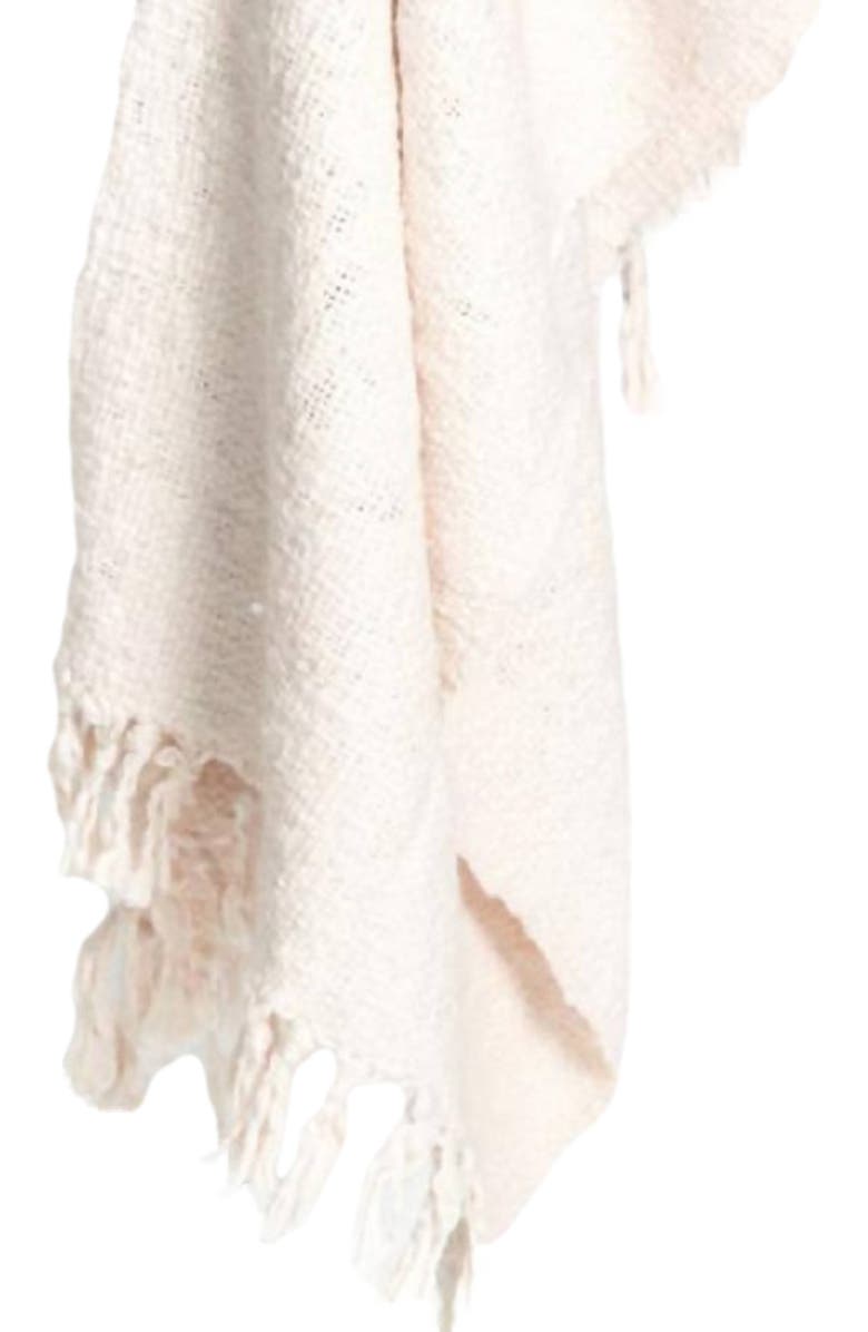 The Nascent Textured Oxford Throw Blanket, Main, color, Cream