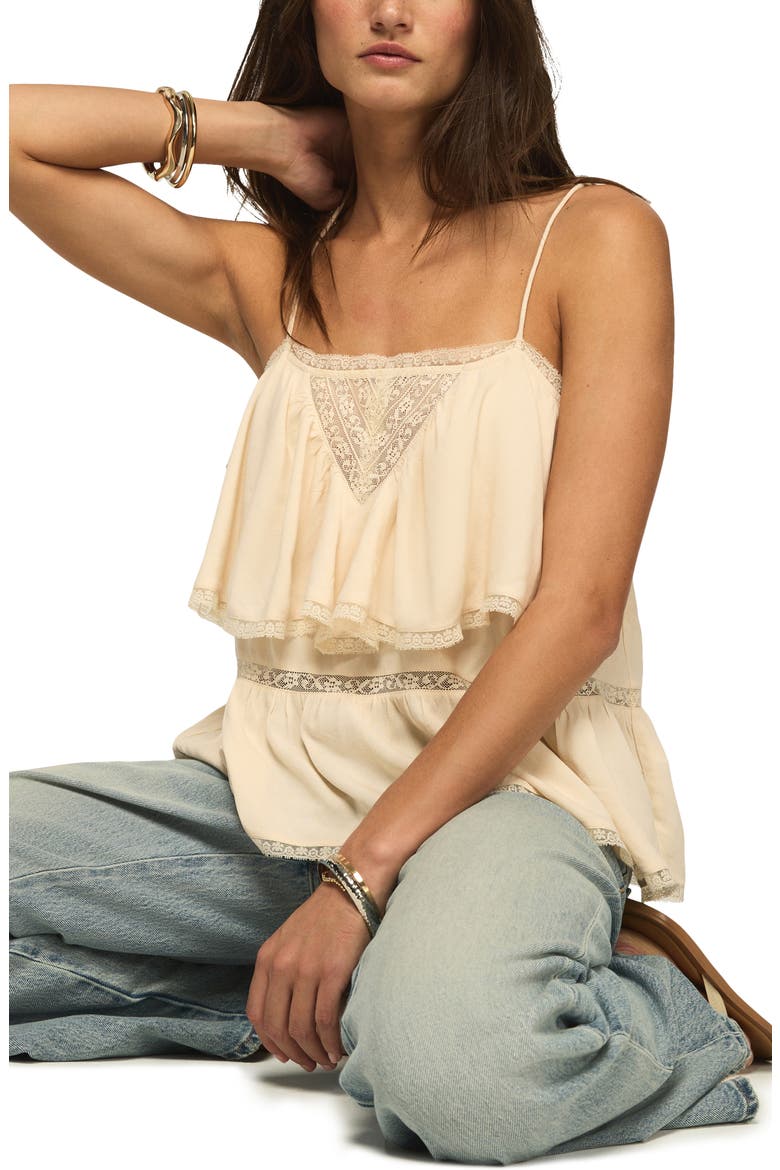Lace Trim Ruffle Camisole, Alternate, color, WHISPER PINK