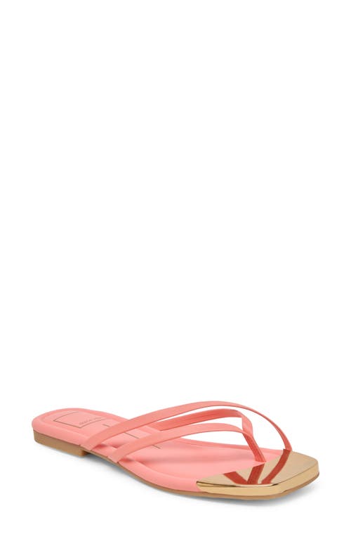 Dolce Vita Laguna Flip Flop In Coral Leather
