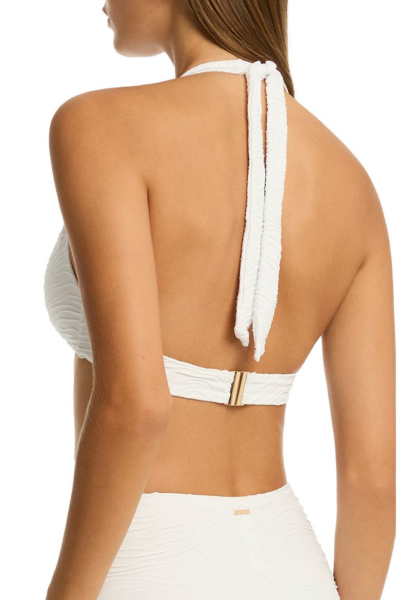 De Soleil Twist Front Multifit Bikini Top, Alternate, color, WHITE