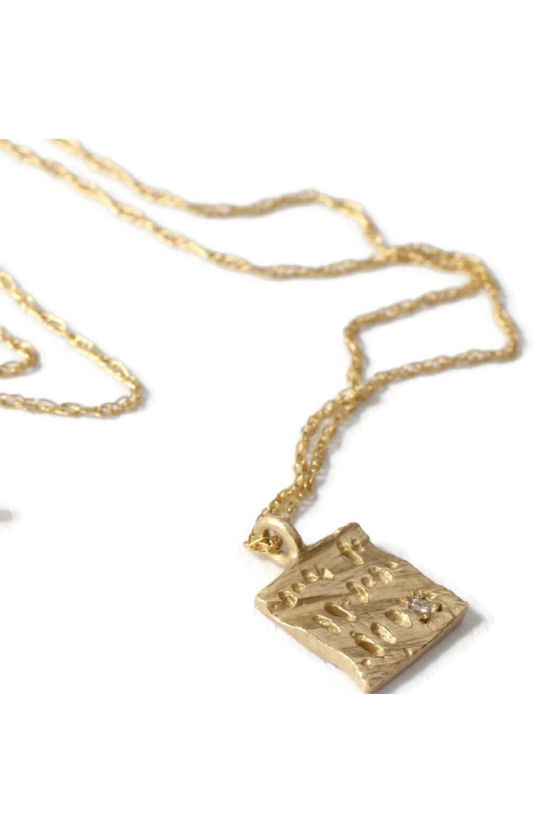 14K Sanctuary Square Diamond Necklace, Alternate, color, Gold