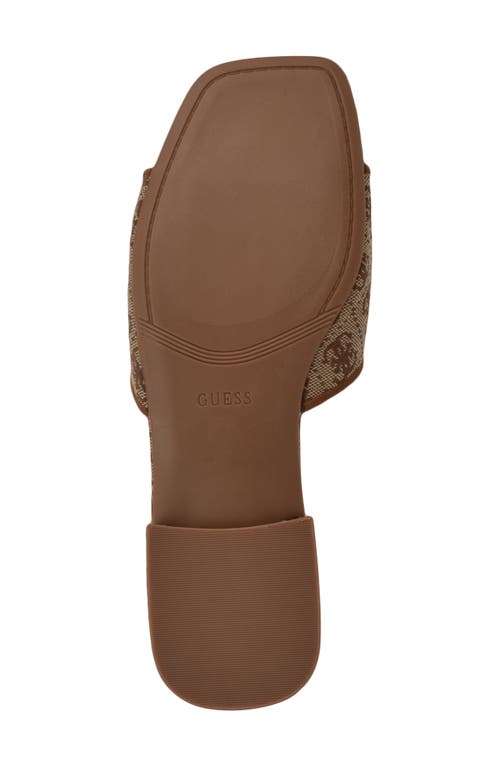 Guess Women's Tarishae One Band Quattro-g Slip On Flat Sandals In Medium Brown