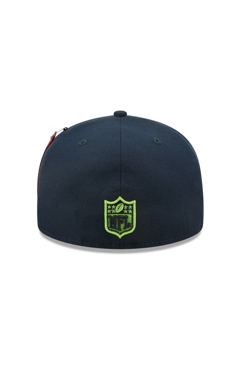 New Era x Alpha Industries Men's New Era x Alpha Industries College Navy Seattle Seahawks Alpha 59FIFTY Fitted Hat, Alternate, color,
