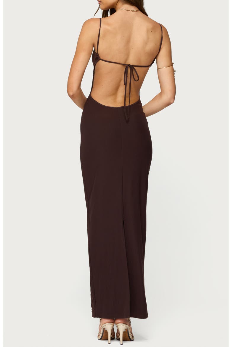 Shanna Mesh Maxi Dress, Alternate, color, BROWN