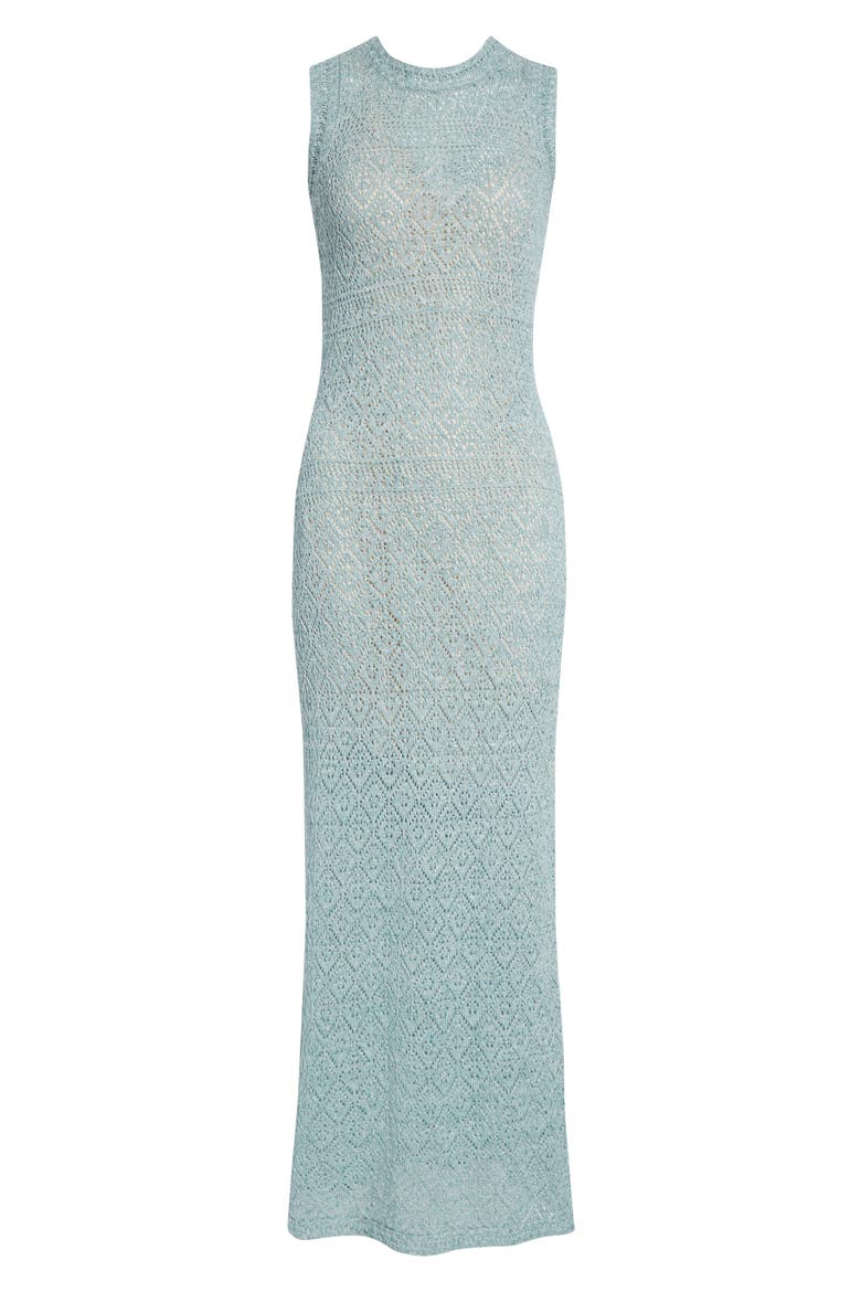 Linen Blend Sleeveless Dress, Alternate, color, JADE