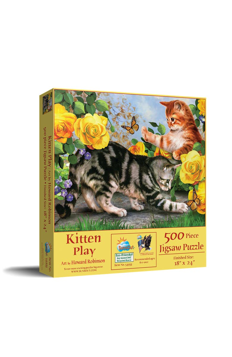 Sunsout Kitten Play 500 piece Jigsaw Puzzle for Adults, Main, color, Multicolor
