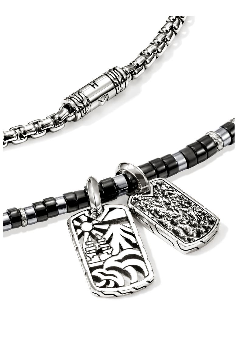 Heishi Tag Necklace Sterling Silver, Alternate, color, SILVER