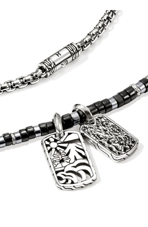 John Hardy Heishi Tag Necklace Sterling Silver In Metallic