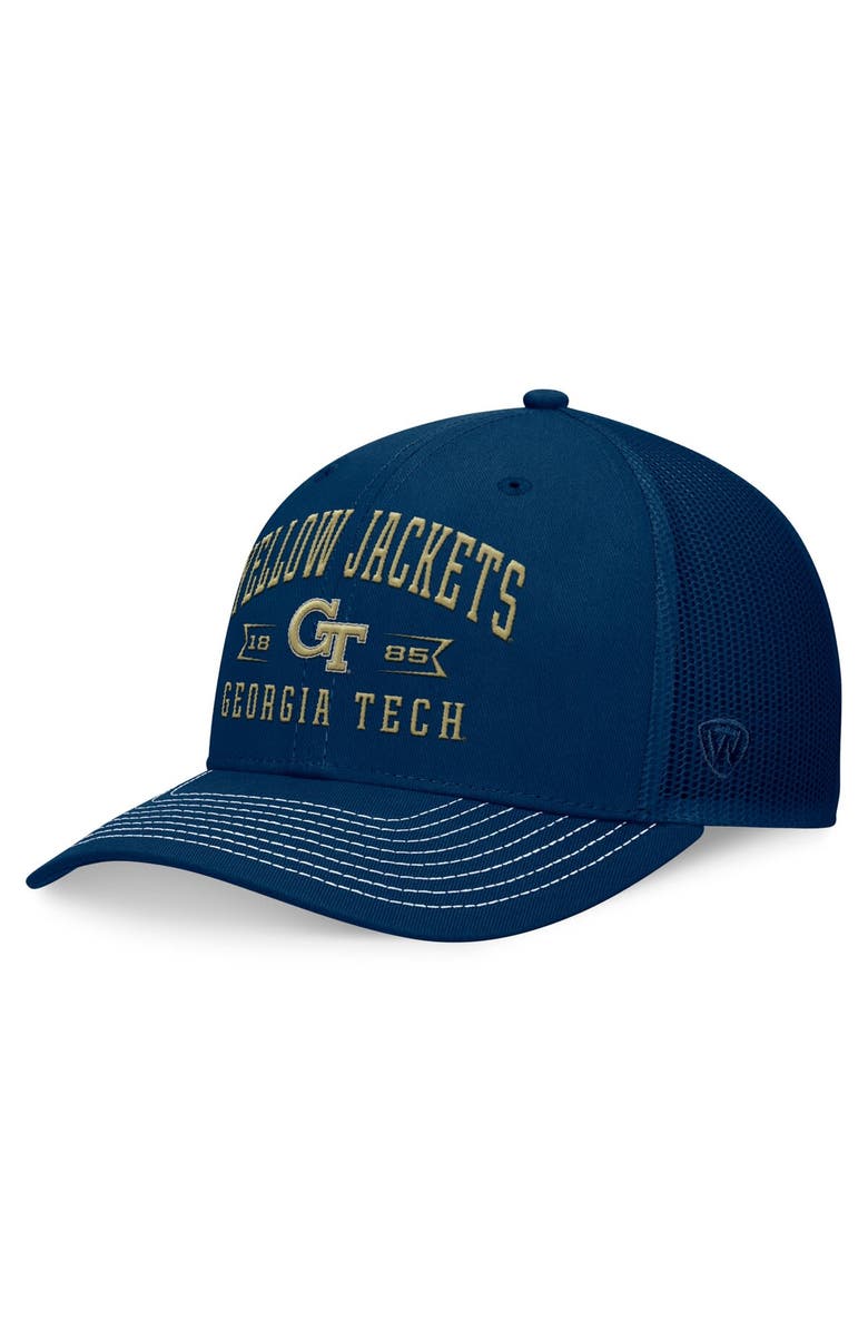 TOP OF THE WORLD Men's Top of the World Navy Georgia Tech Yellow Jackets Carson Trucker Adjustable Hat, Main, color, 