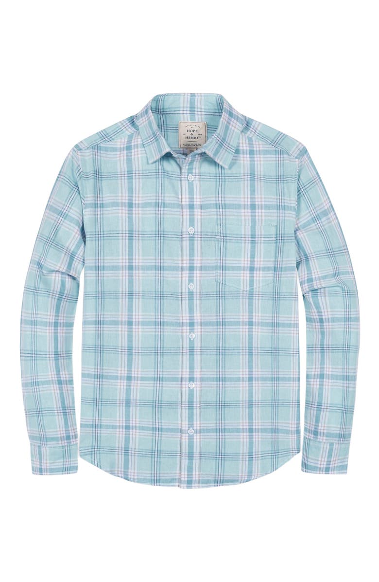 Hope
Henry Men
s Linen Button Down Shirt, Main, color, Tea Room Blue Plaid