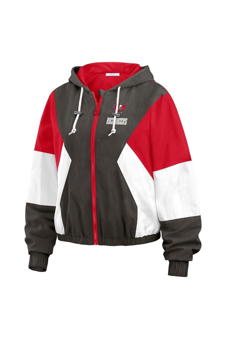 Women's WEAR by Erin Andrews  Red Tampa Bay Buccaneers Color Block Full-Zip Windbreaker Jacket, Alternate, color, Red