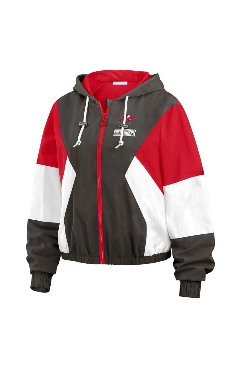 WEAR by Erin Andrews Women's WEAR by Erin Andrews  Red Tampa Bay Buccaneers Color Block Full-Zip Windbreaker Jacket, Alternate, color, Red