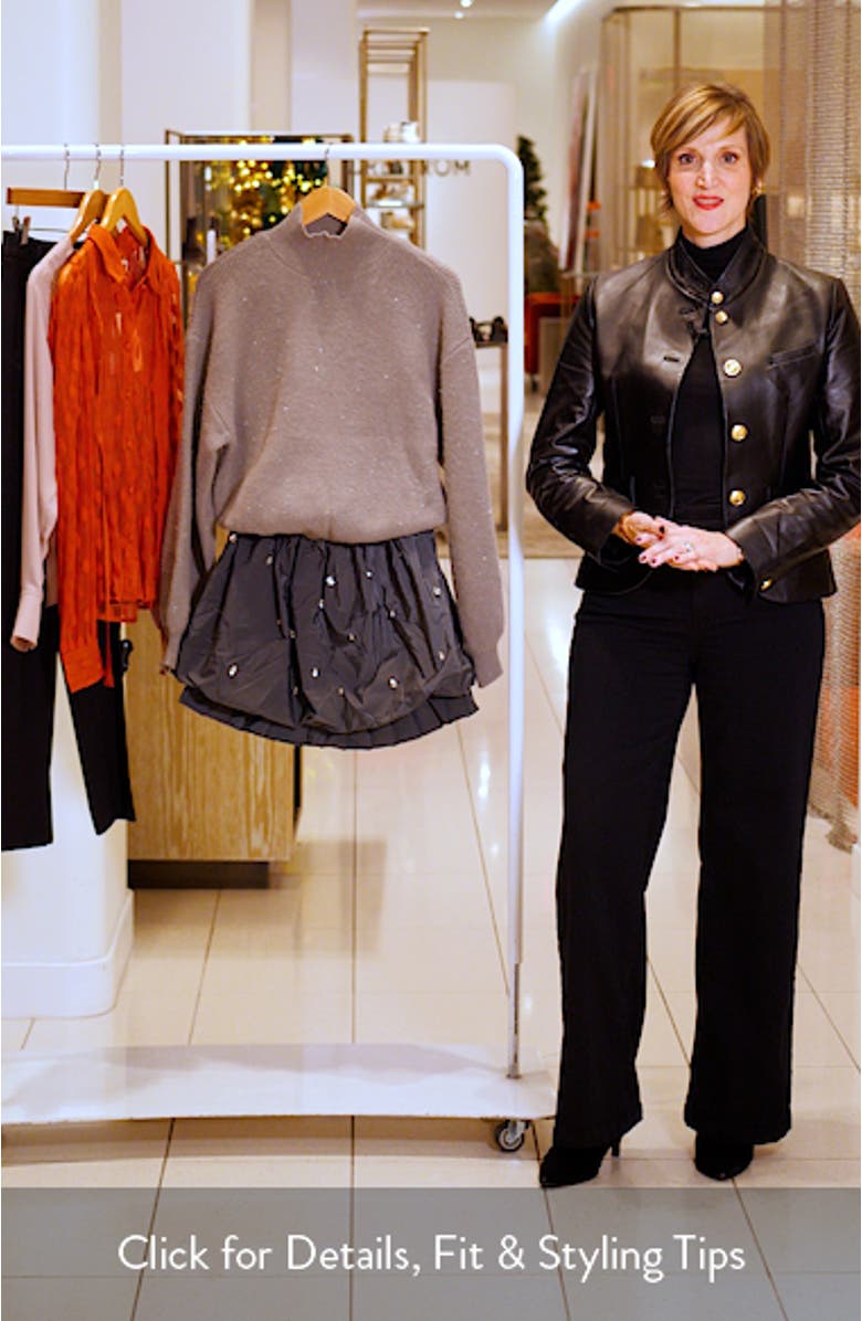 Florentina Long Sleeve Mixed Media Minidress, sales video thumbnail