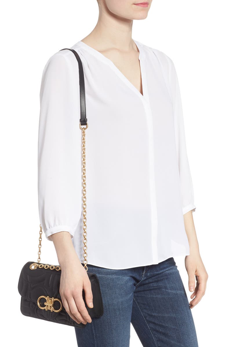 FERRAGAMO Salvatore Ferragamo Quilted Gancio Leather Shoulder Bag, Alternate, color,