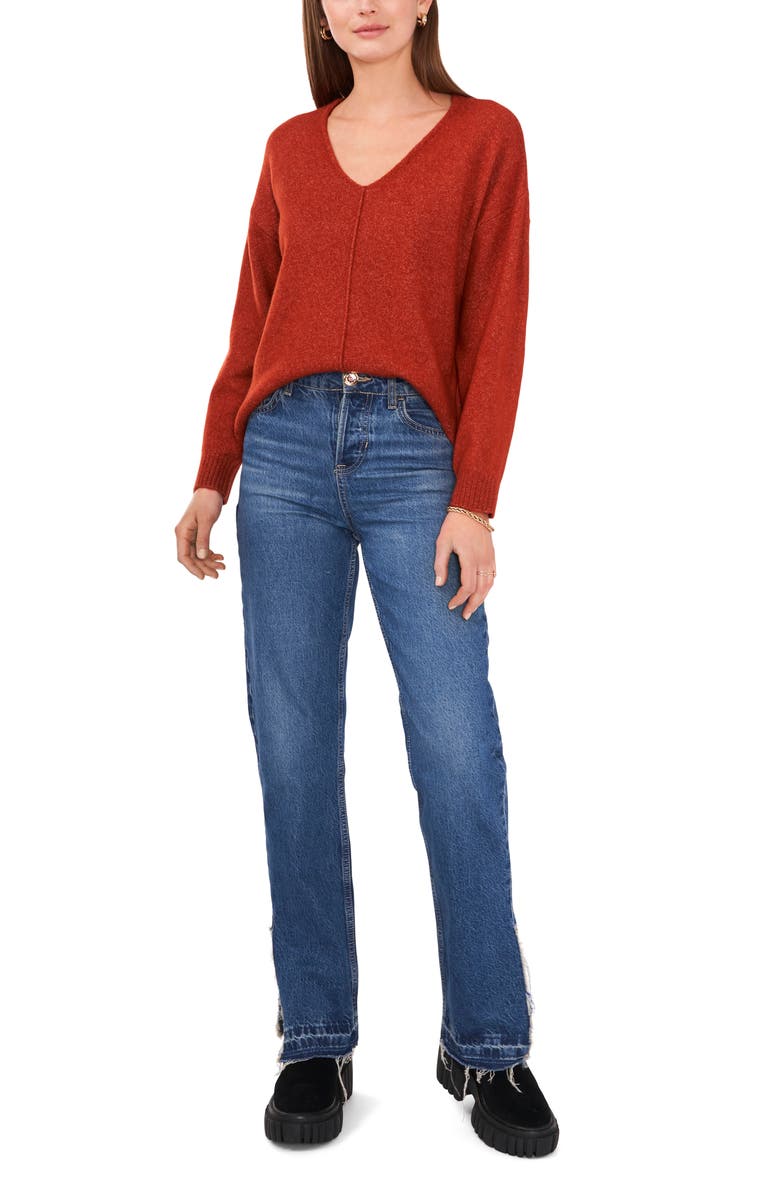 Vince Camuto Cozy Seam Sweater, Alternate, color, Rust 242