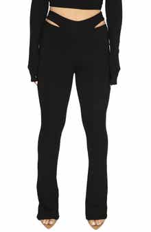 Naked Wardrobe Cutout Waist Rib Pants