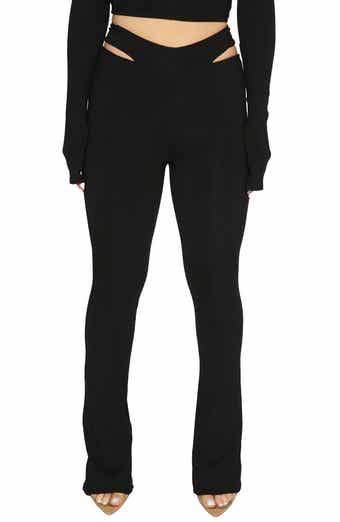 Naked Wardrobe Cutout Waist Rib Pants