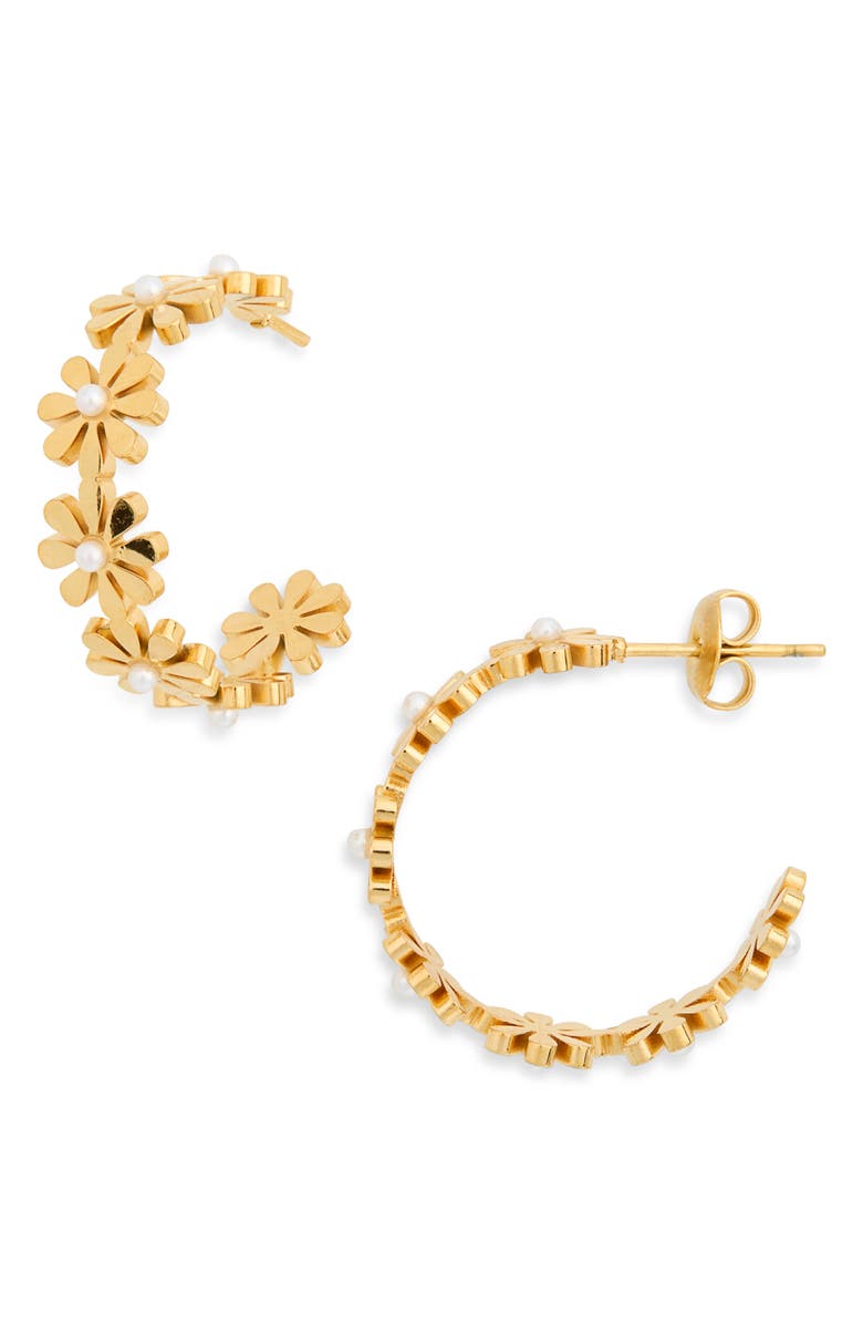 Knotty Daisy Hoop Earrings, Main, color, 