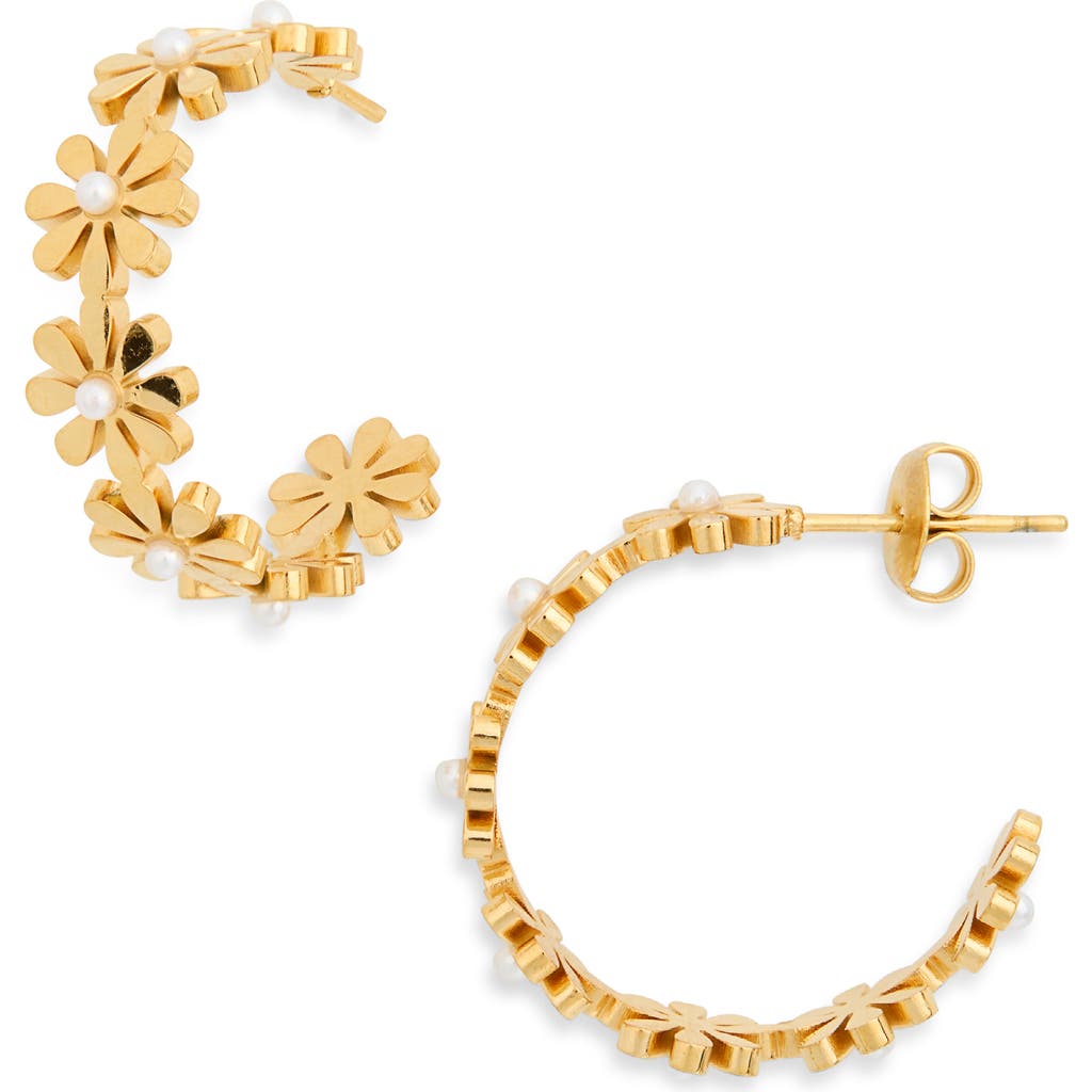 Knotty Daisy Hoop Earrings In Gold
