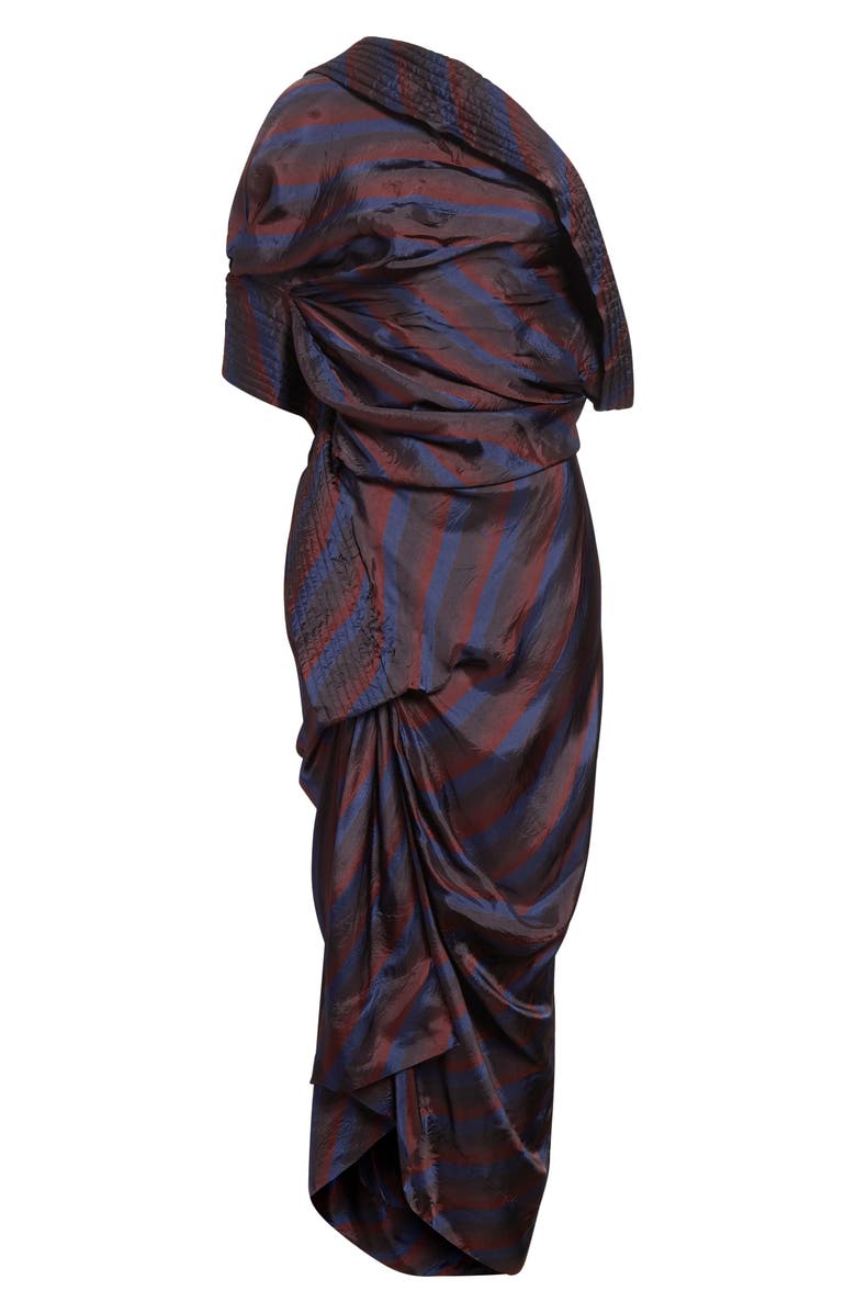 Dries Van Noten Dolla Stripe One-Shoulder, Alternate, color, Navy