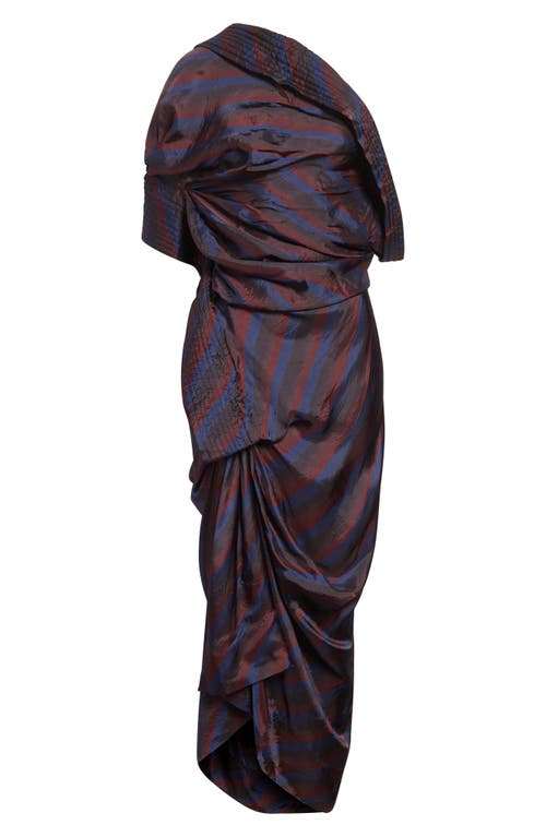 Dries Van Noten Womens Navy Dolla Asymmetric Woven Midi Dress In Purple