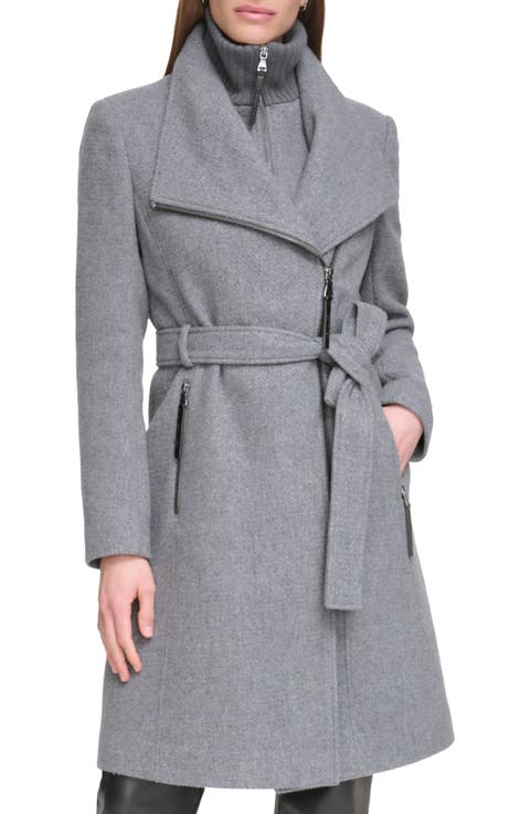 Angled Zip Twill Coat