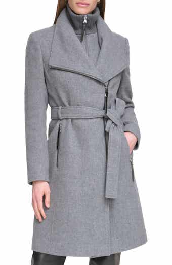 Calvin Klein Angled Zip Twill Coat