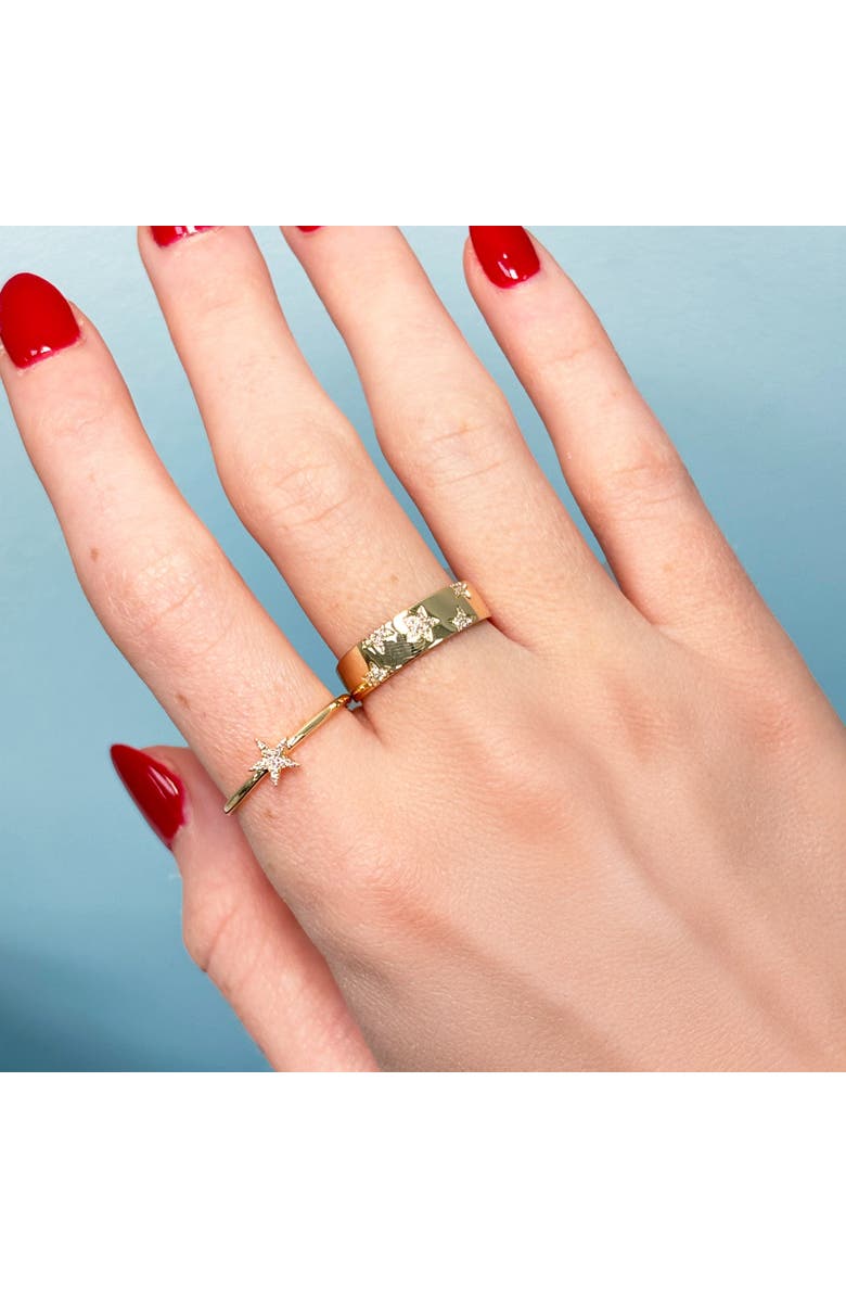 The Lovery Fine Jewelry Diamond Star Ring, Alternate, color, Yellow Gold