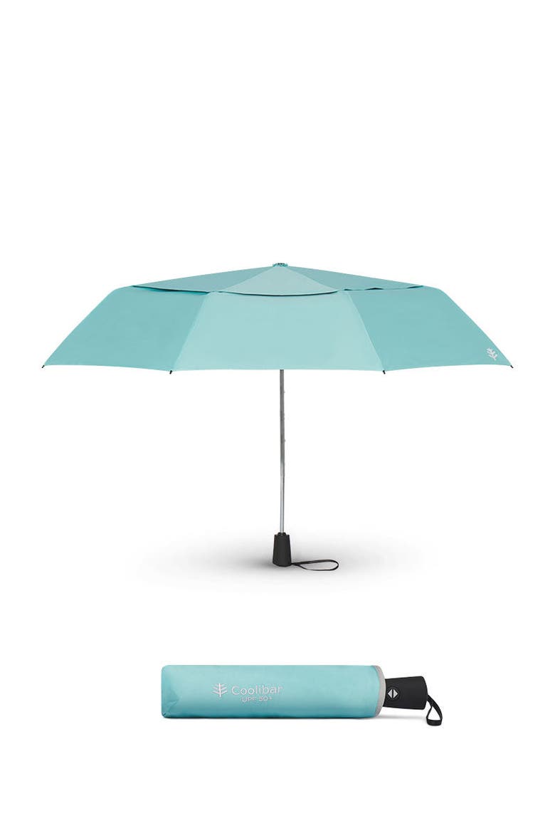 Vrae 42 Inch Sodalis Travel Umbrella, UPF 50+ Sun Protection, Main, color, Coolibar Blue