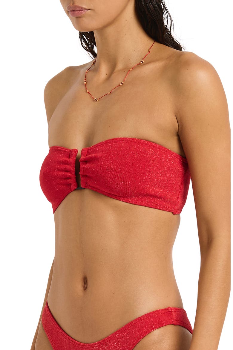 Blake Bandeau Bikini Top, Alternate, color, CHERRY