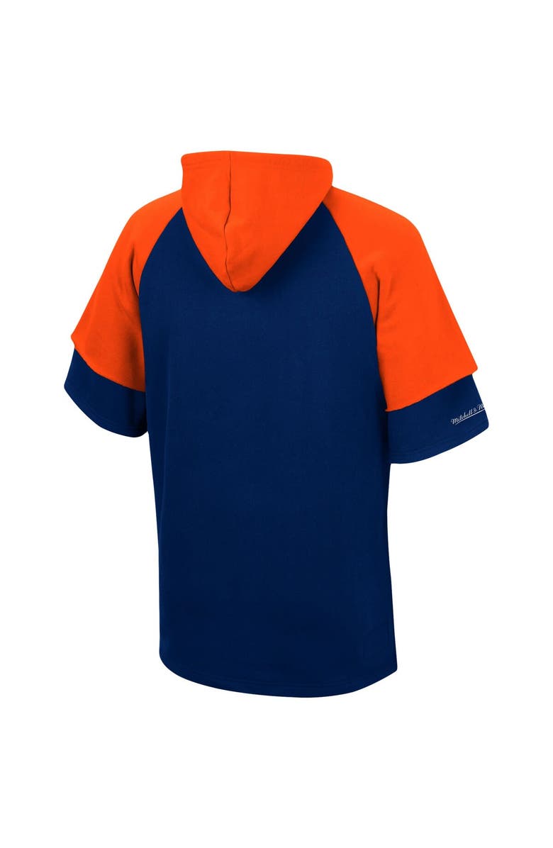 Mitchell & Ness Men's Mitchell & Ness Navy Chicago Bears Home Advantage Raglan Short Sleeve Pullover Hoodie, Alternate, color, Navy