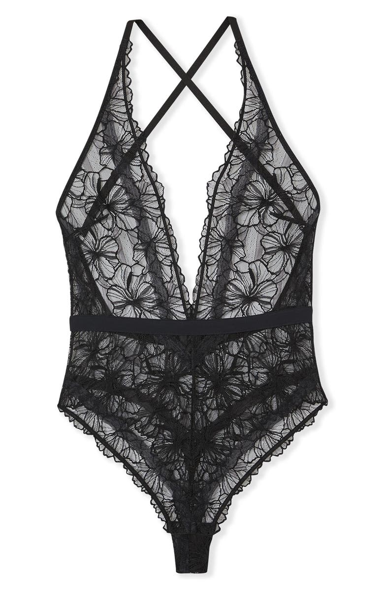 Etam Hedonisme Lace Teddy, Alternate, color, Black