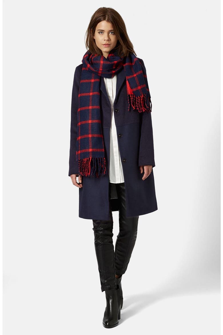 Paneled Hybrid Coat, Alternate, color, NAVY BLUE