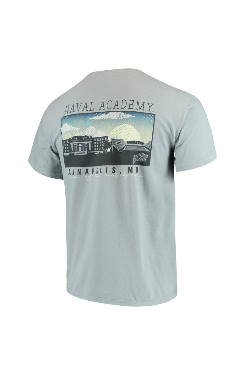 IMAGE ONE Men's Gray Navy Midshipmen Team Comfort Colors Campus Scenery T-Shirt, Alternate, color, Gray
