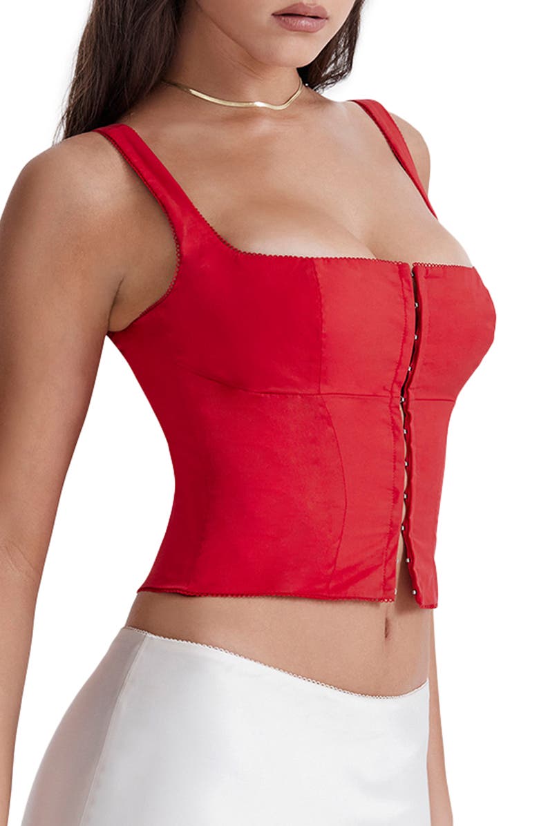 HOUSE OF CB Pia Poplin Corset Crop Top, Alternate, color,
