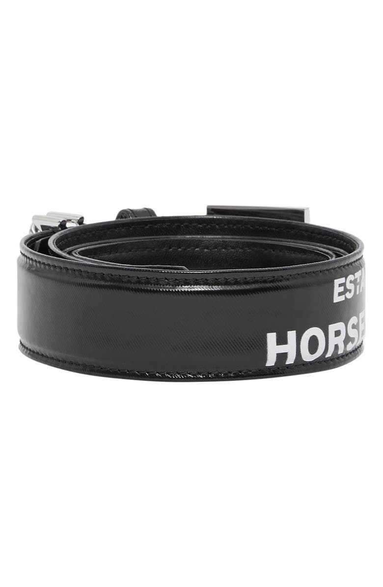 Burberry Chain Detail Horseferry Print Coated Canvas Belt, Alternate, color, 