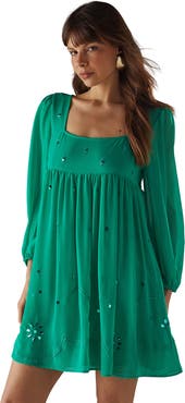 Warehouse Hand Embellished Square Neck Mini Dress